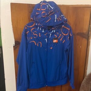 Boys size Large Nike Vibrant Blue Jacket with Orange Accents